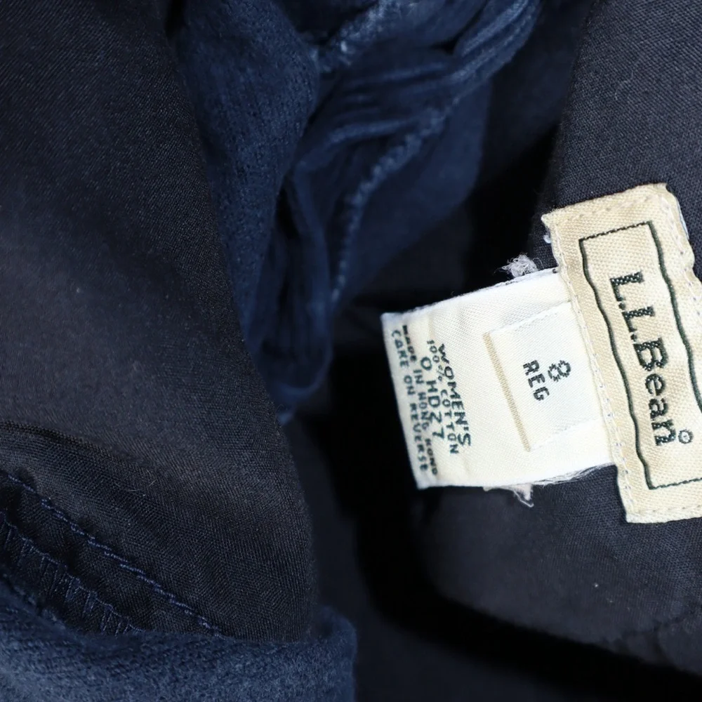 Vintage L.L. Bean Corduroy Pants Womens 8 reg Pleated Front High Rise Navy Blue - Picture 8 of 9